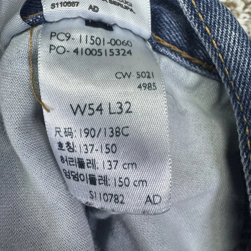 Levi's 501 Jeans Men's 54x29‎ Blue Med Wash Classic Straight Button Fly Big Tall